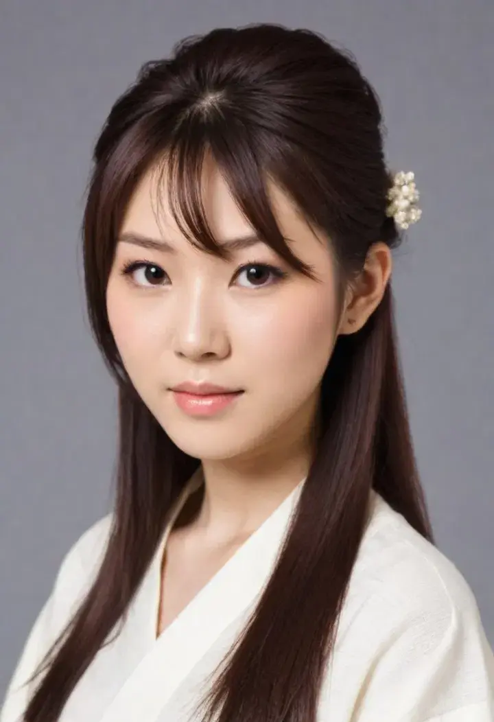  Half-Up, Half-Down Japanese hairstyle