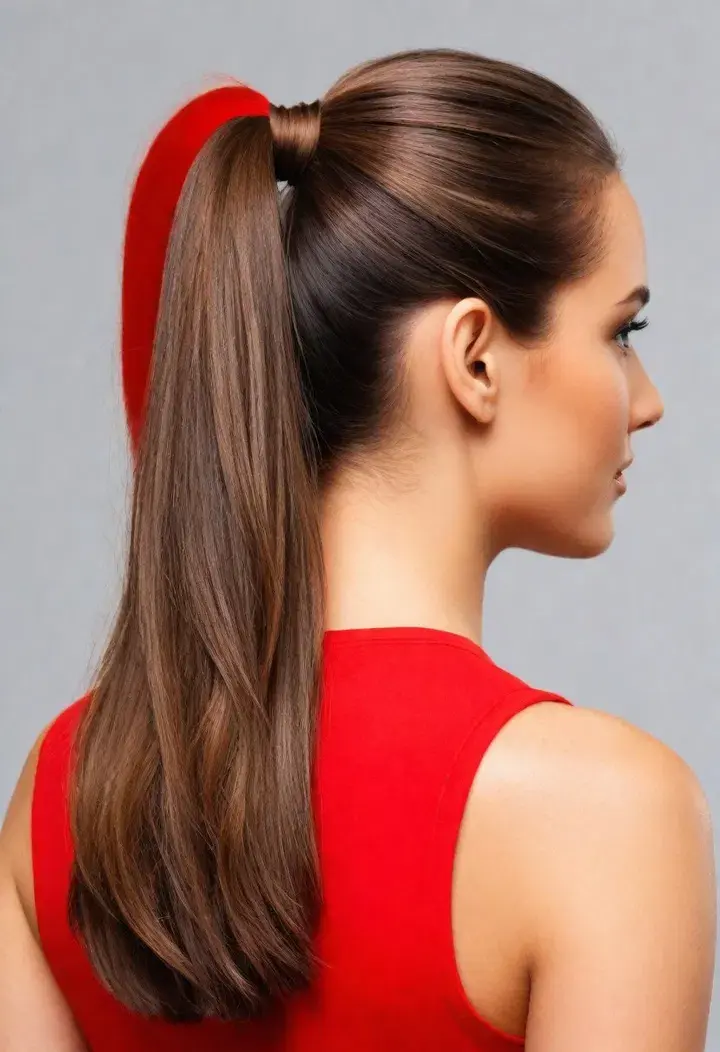 Half Up Half Down Ponytail Hairstyle For Women 