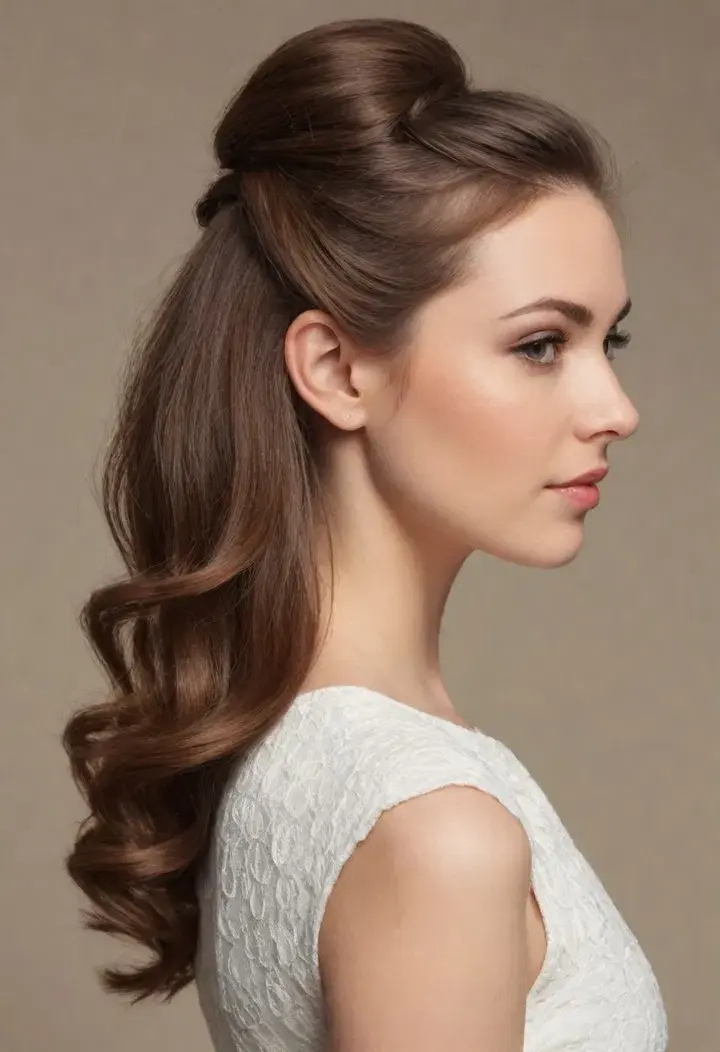 Half-Up, Half-Down Style for medium length hairstyle