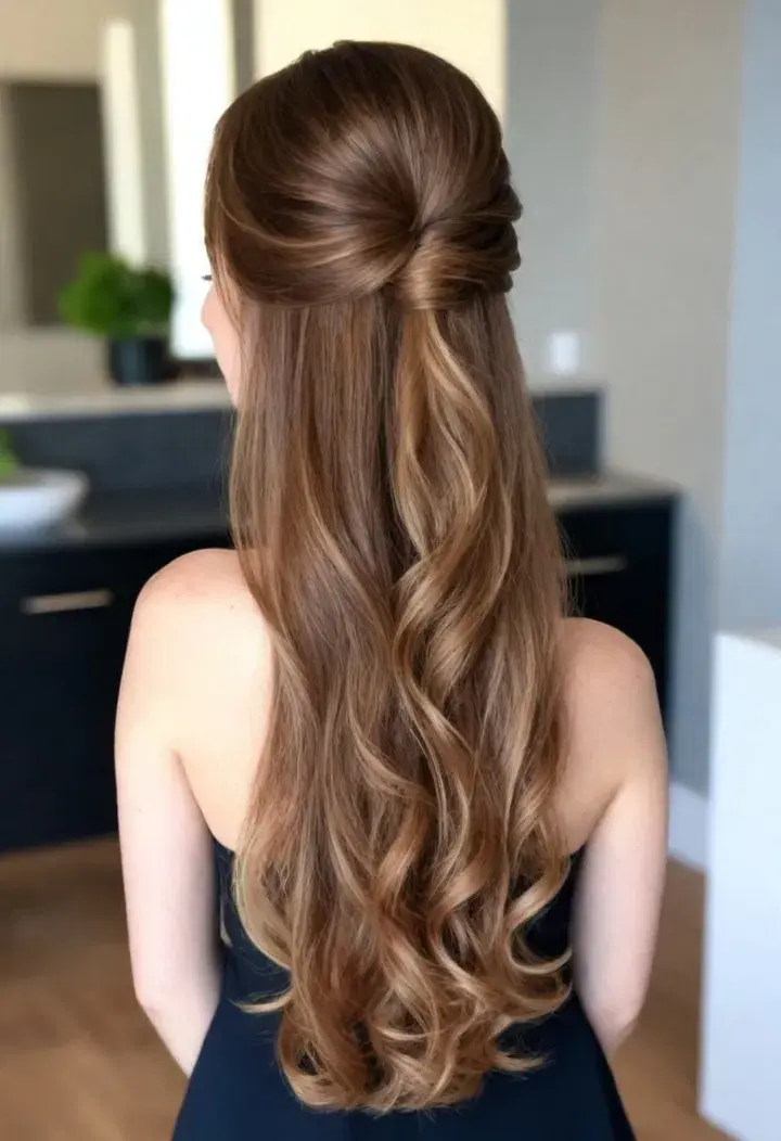 Half Up Half Down for Long Hair Hairstyle For Women 