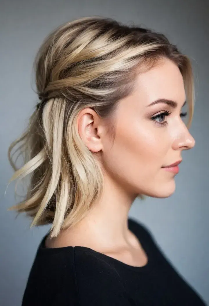 Half Up Half Down for Short Hairstyle For Women 