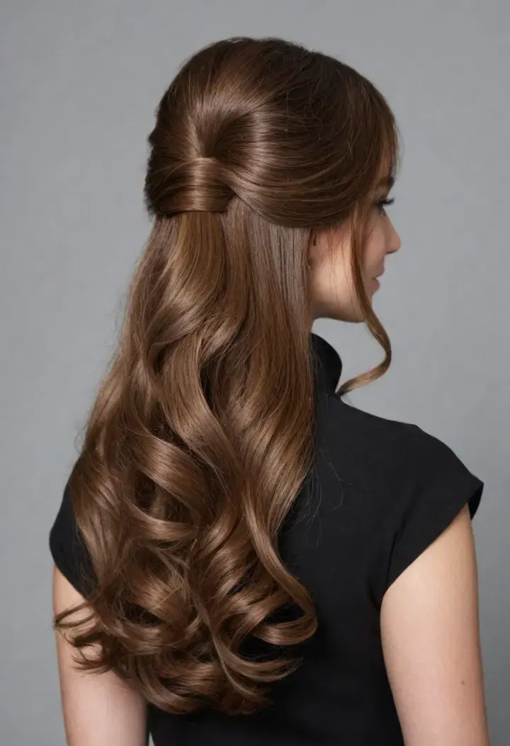 Half Up Half Down for Thick Hairstyle