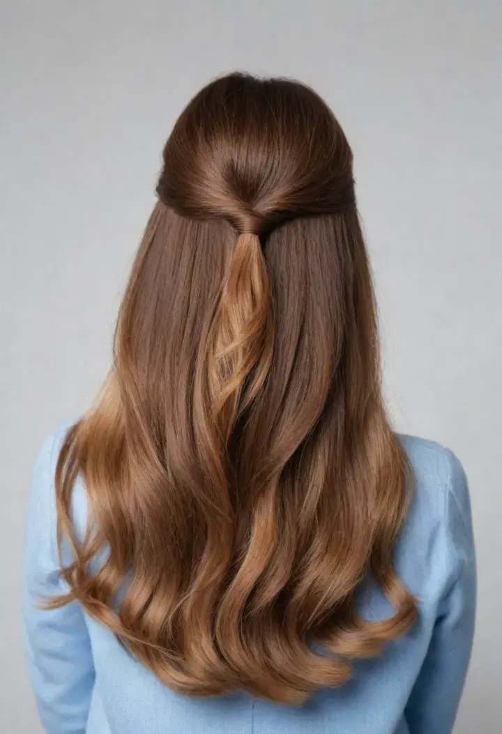 Half-Up, Half-Down haircut for round face