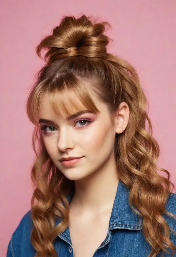 Half Up Half Down with Crimps Hairstyle For Women 