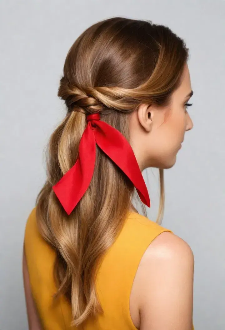 Half Up Half Down with Knot Hairstyle 