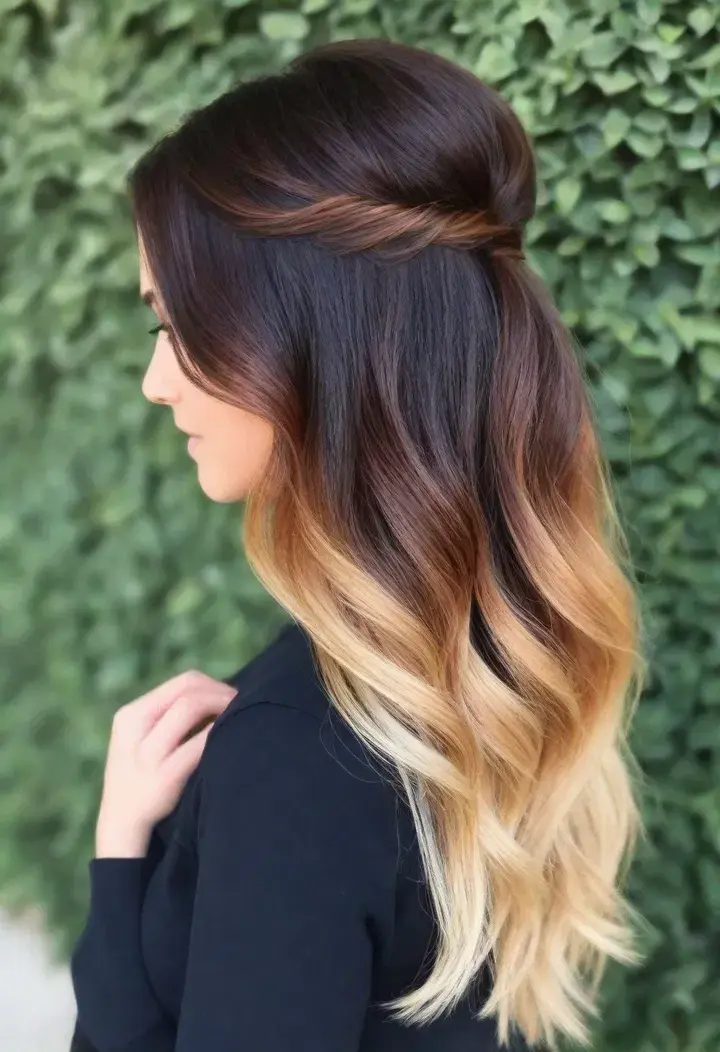 Half Up Half Down with Ombre Hairstyle