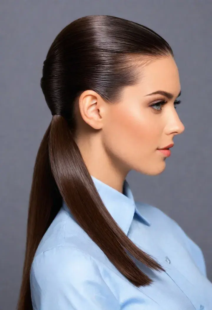 Half Up Half Down with Slicked Back Hairstyle