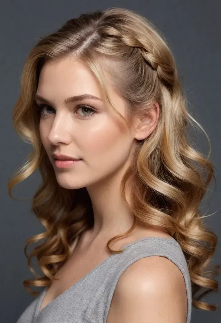 Half-Up for wavy hairstyle