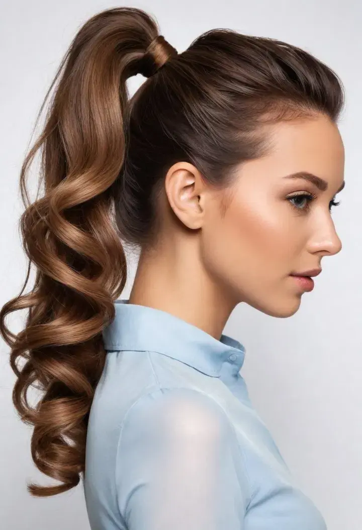 High Ponytail with Curls Hairstyle
