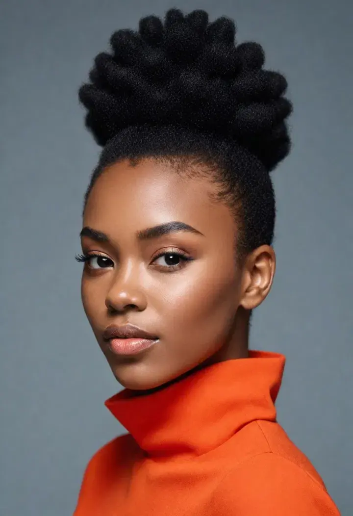 High Puff Hairstyle For black women 
