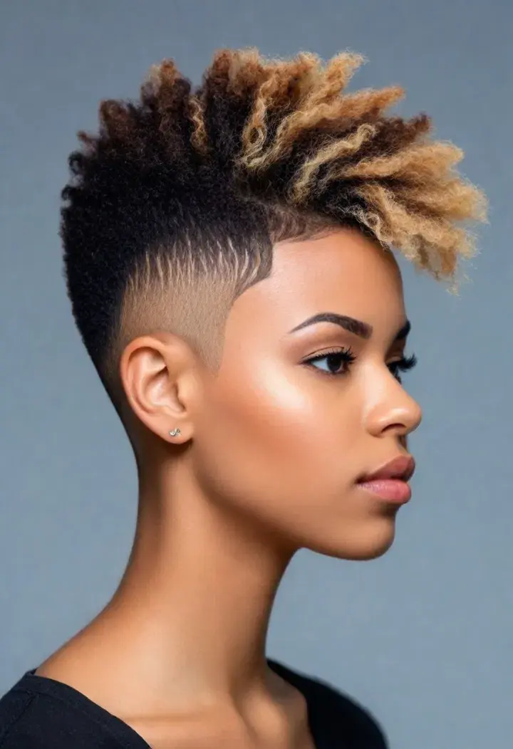 High Top Fade on Natural Hairstyle for black women