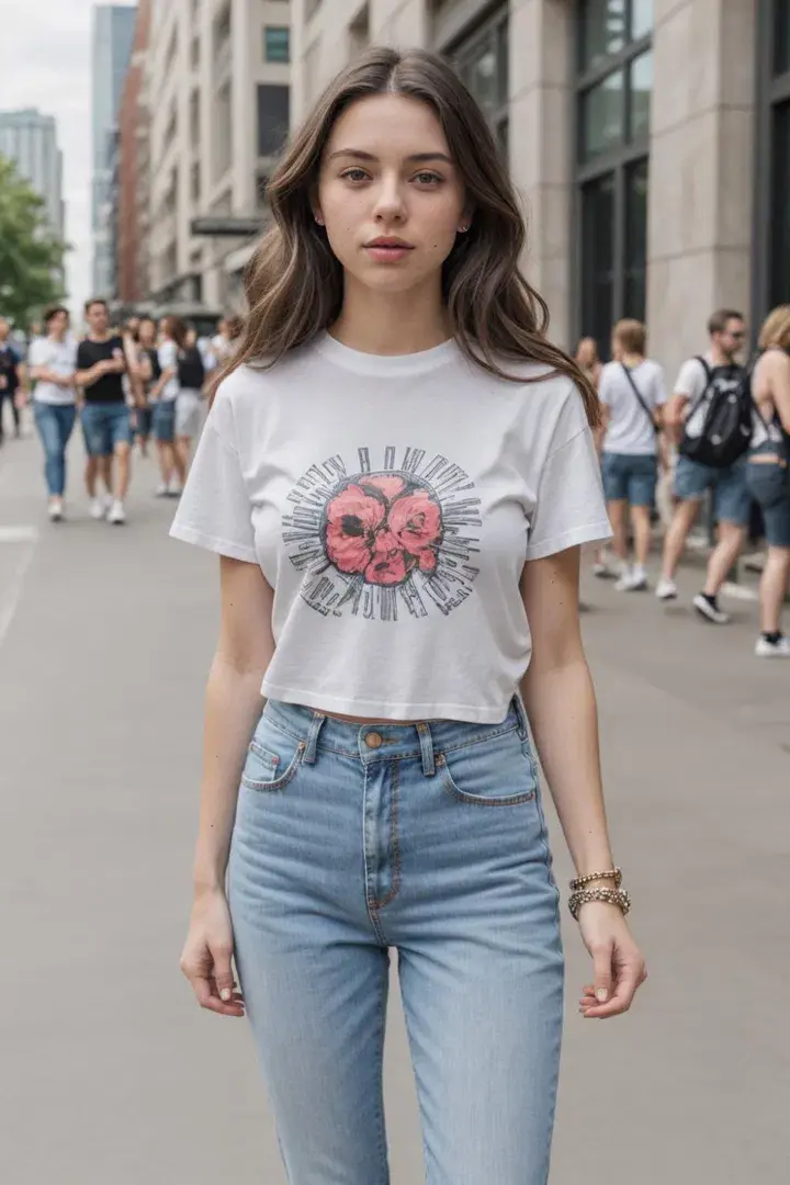  High-Waisted Jeans and a Graphic Tee