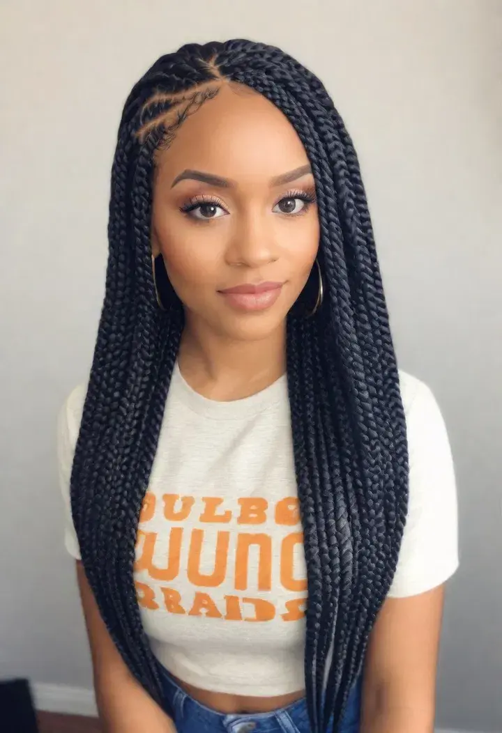 Jumbo Box Braids Hairstyle For Black Women
