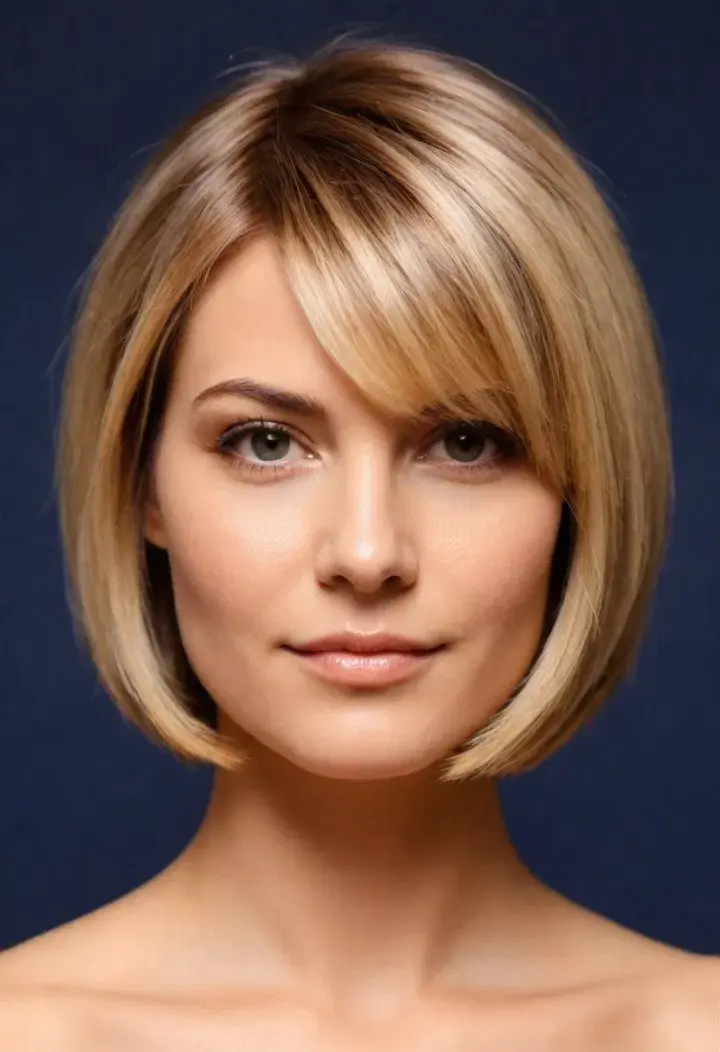  Layered Bob hairstyle for round face