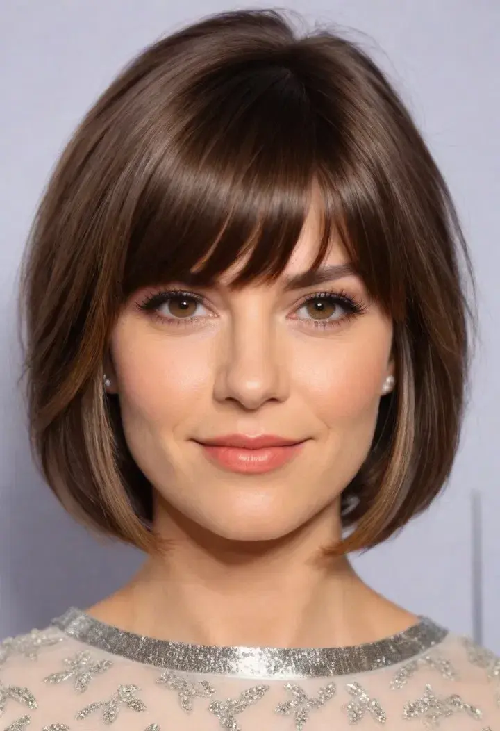 Layered Bob with Bangs Wedding Hairstyle