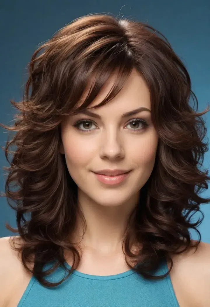 Layered Cut with Outward Curls for medium length hairstyle