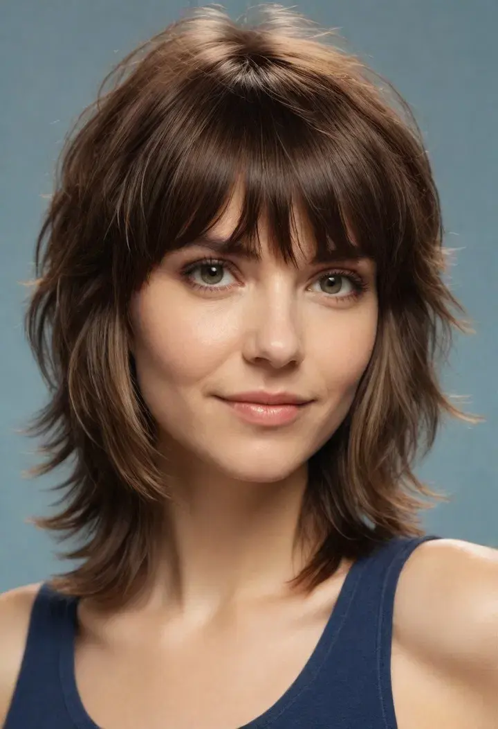 Layered Shag with Bangs Short Hairstyle For Women