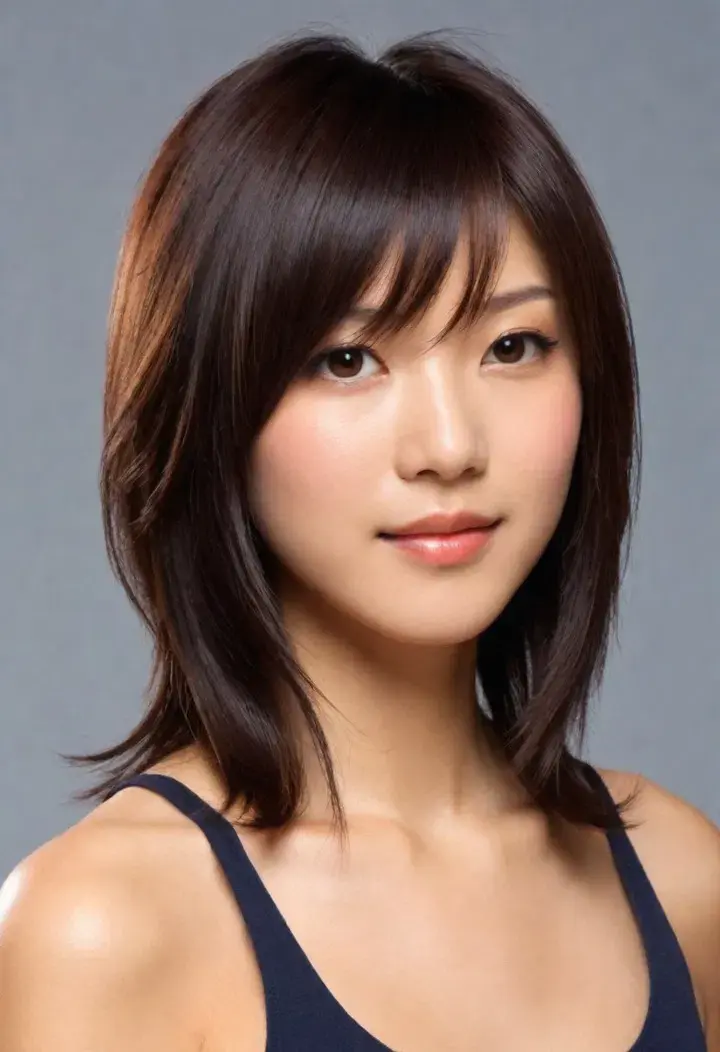 Layered with Side Bangs Japanese hairstyle