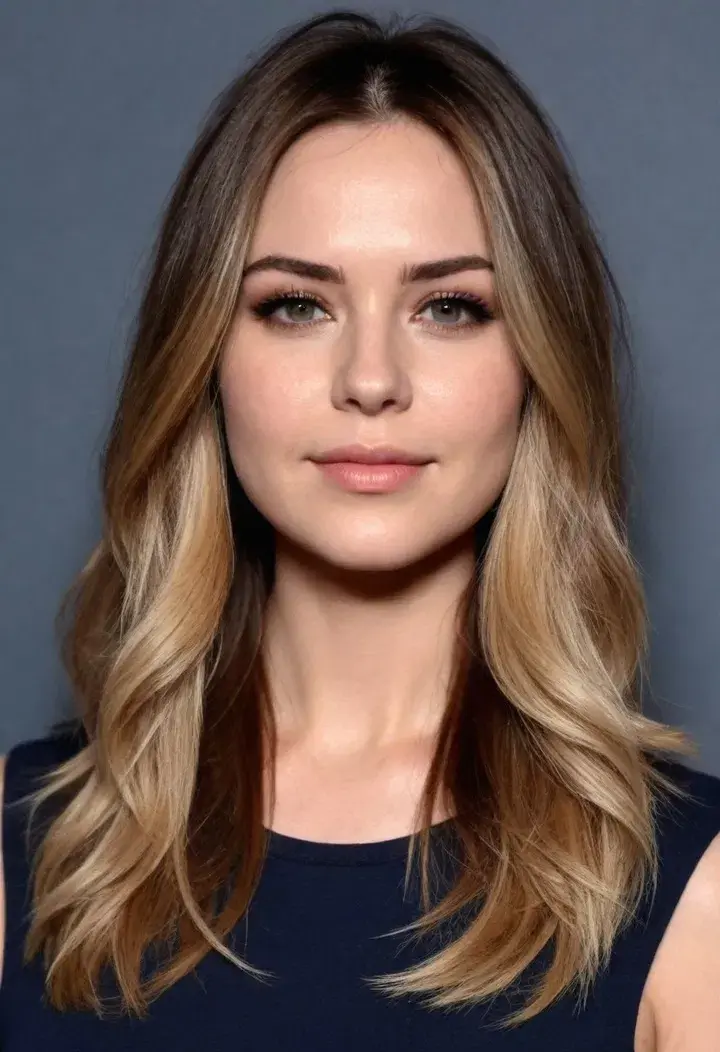  Long Layers for haircut round face