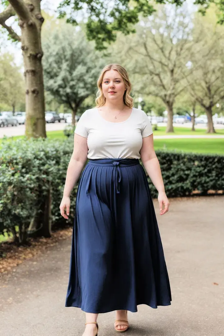 Maxi Skirt and a Knotted Tee