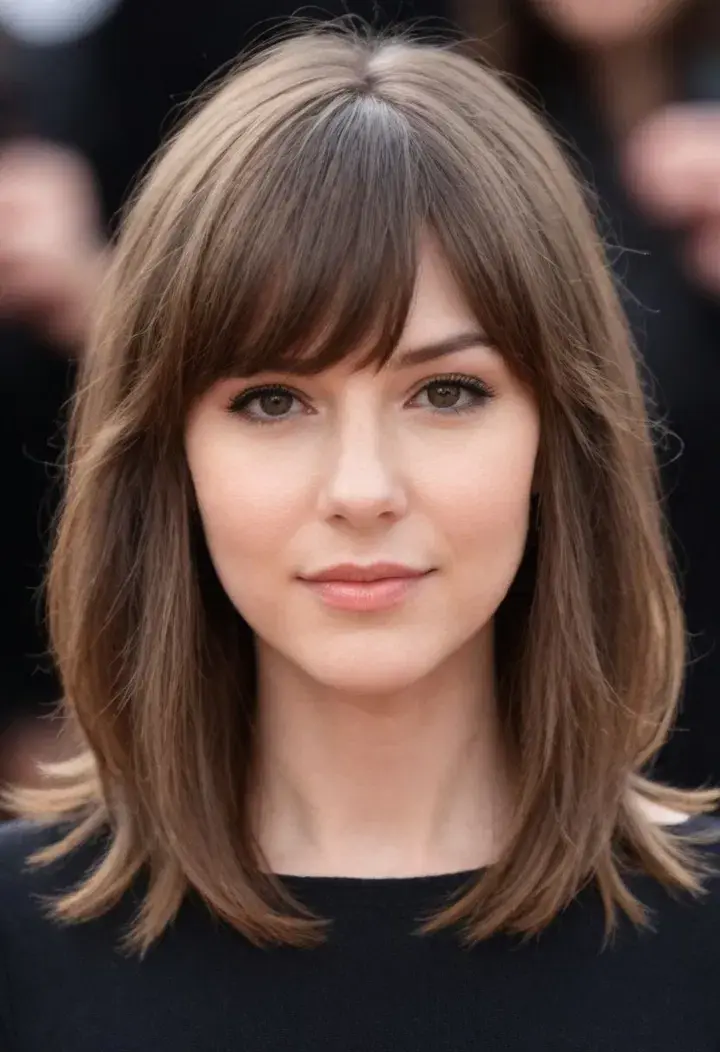 Medium Length with Side Bangs hairstyle