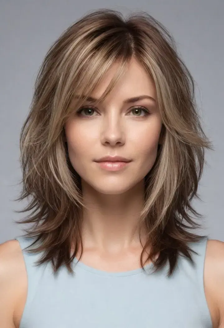  Medium Length with Wispy Layers for hairstyle