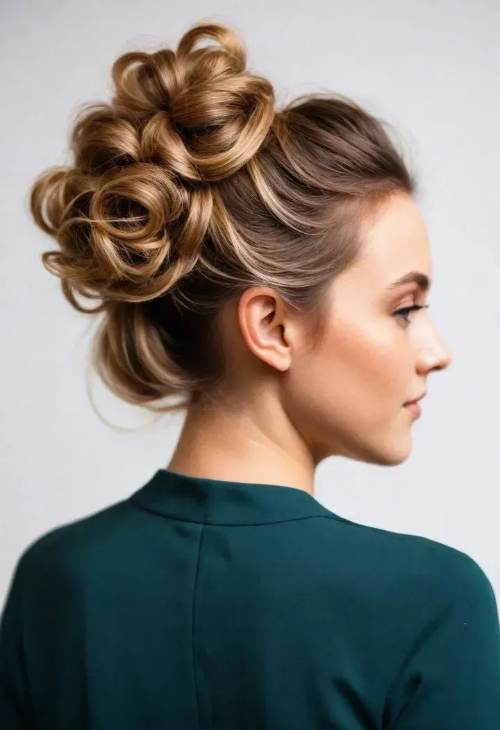 Messy Bun with Curls Hairstyle
