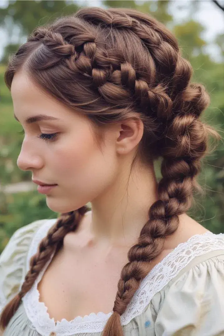  Milkmaid Braids Victorial Hairstyle