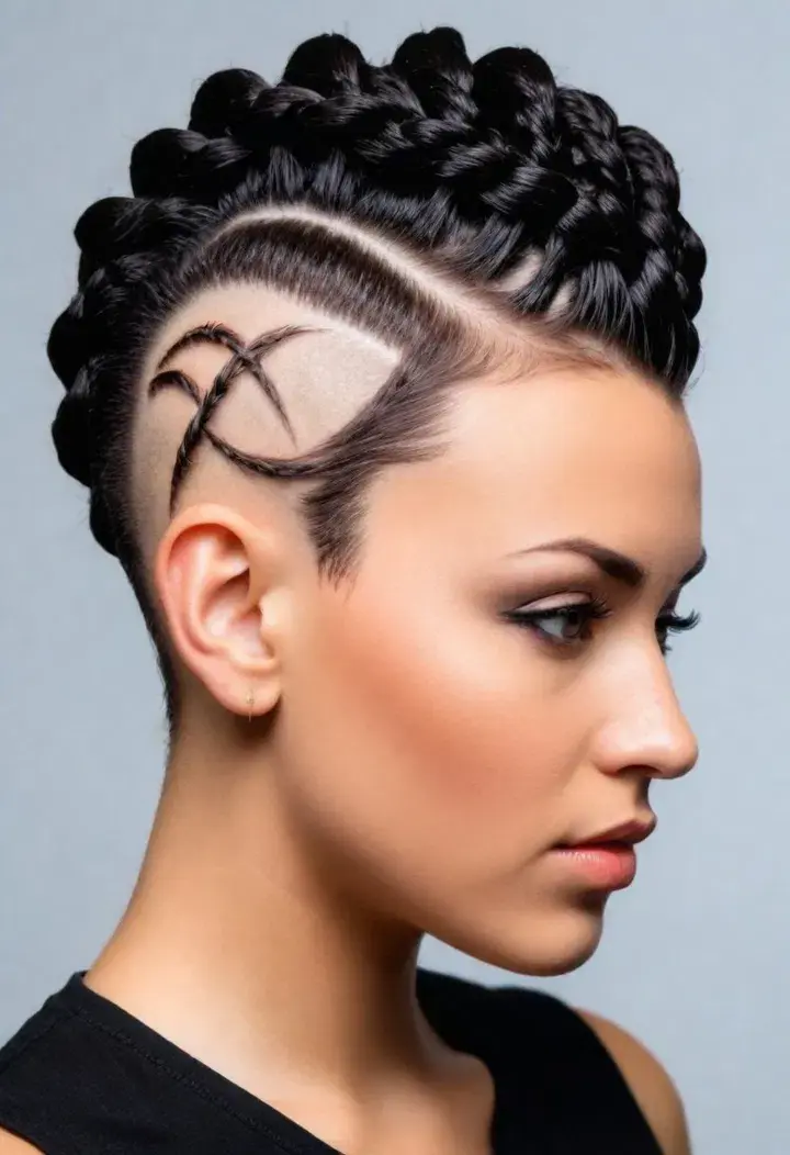 Mohawk with Twists or Braids hairstyle for black women