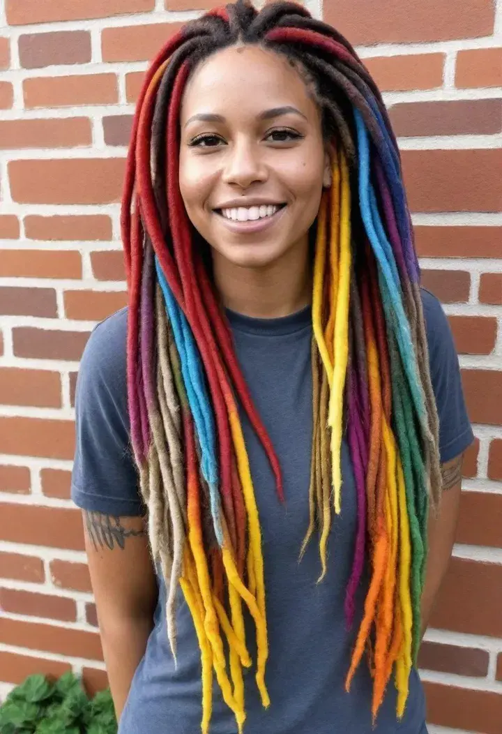  Multi-Colored Dreadlocks Haircut