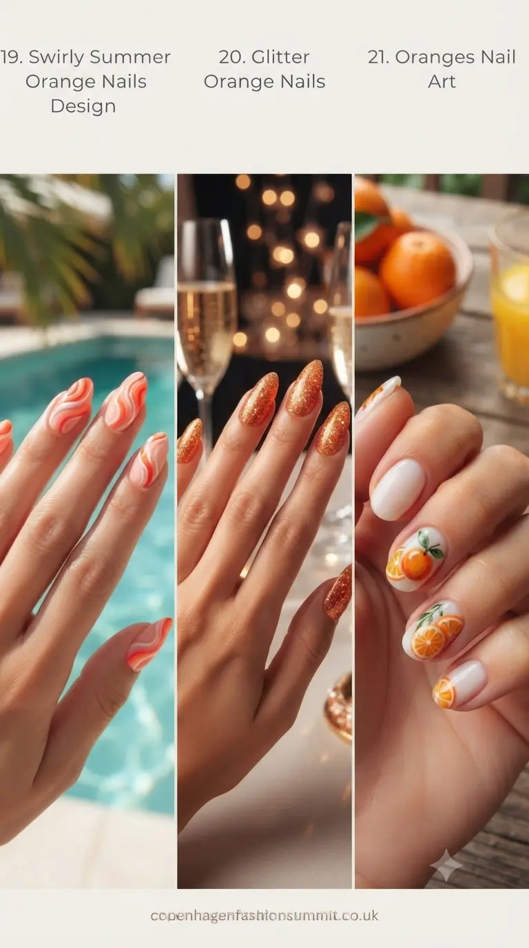 29+ Orange Nails Ideas That Look Absolutely Fire 8 Orange Nails Ideas Part 7