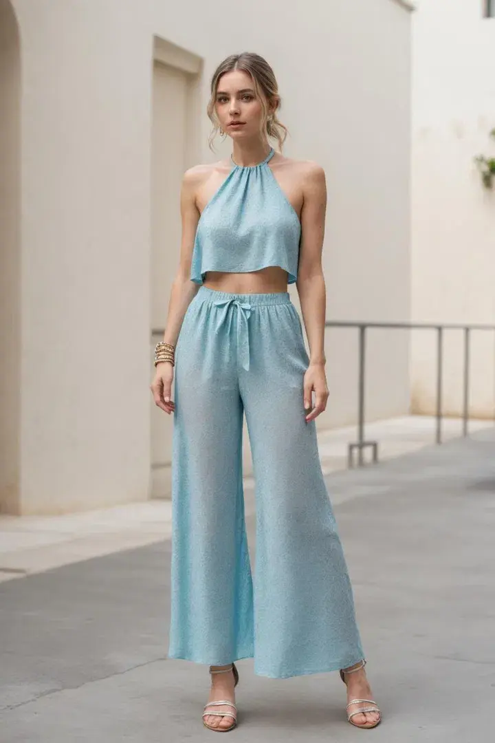  Palazzo Pants with a Halter Top