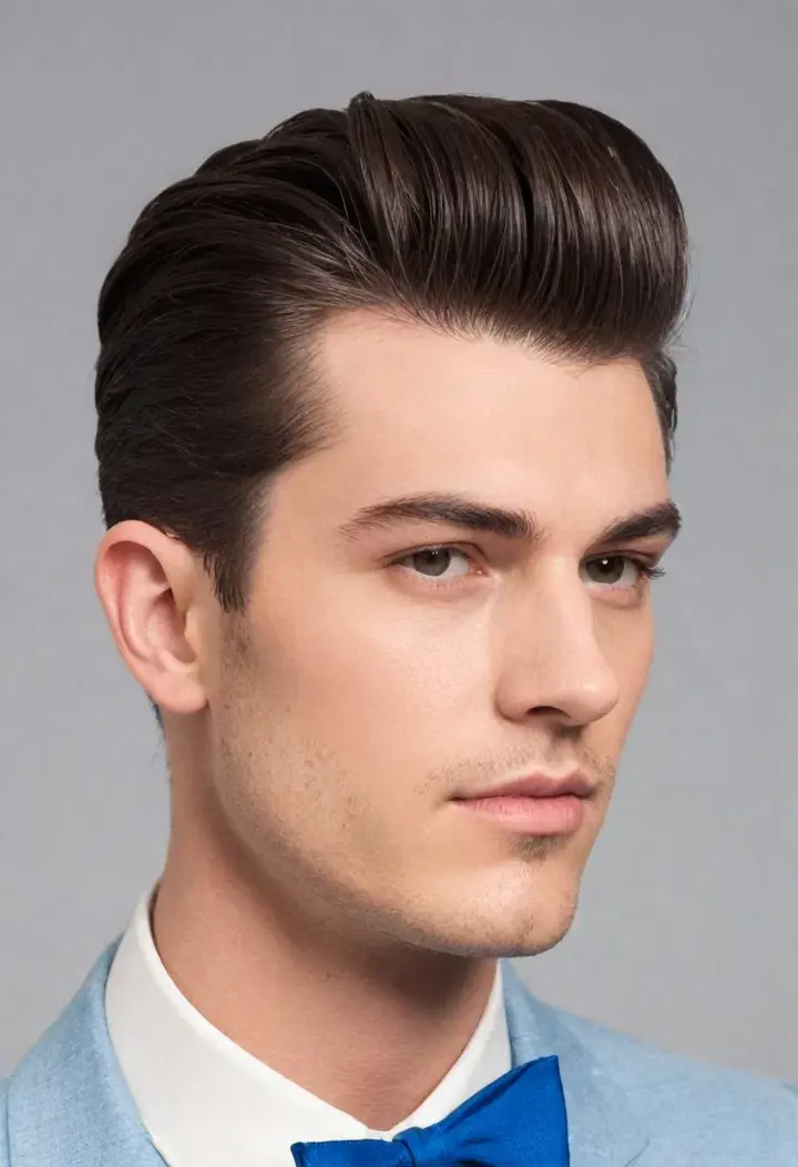 Parted Pompadour hairstyle for men