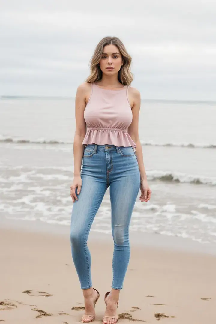 Peplum Top and Skinny Jeans