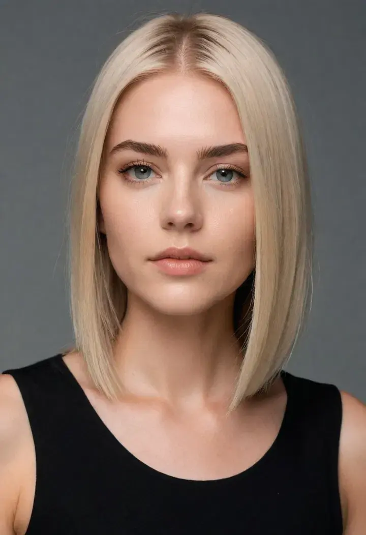  Pin Straight Mid-Length Cut for medium hairstyle