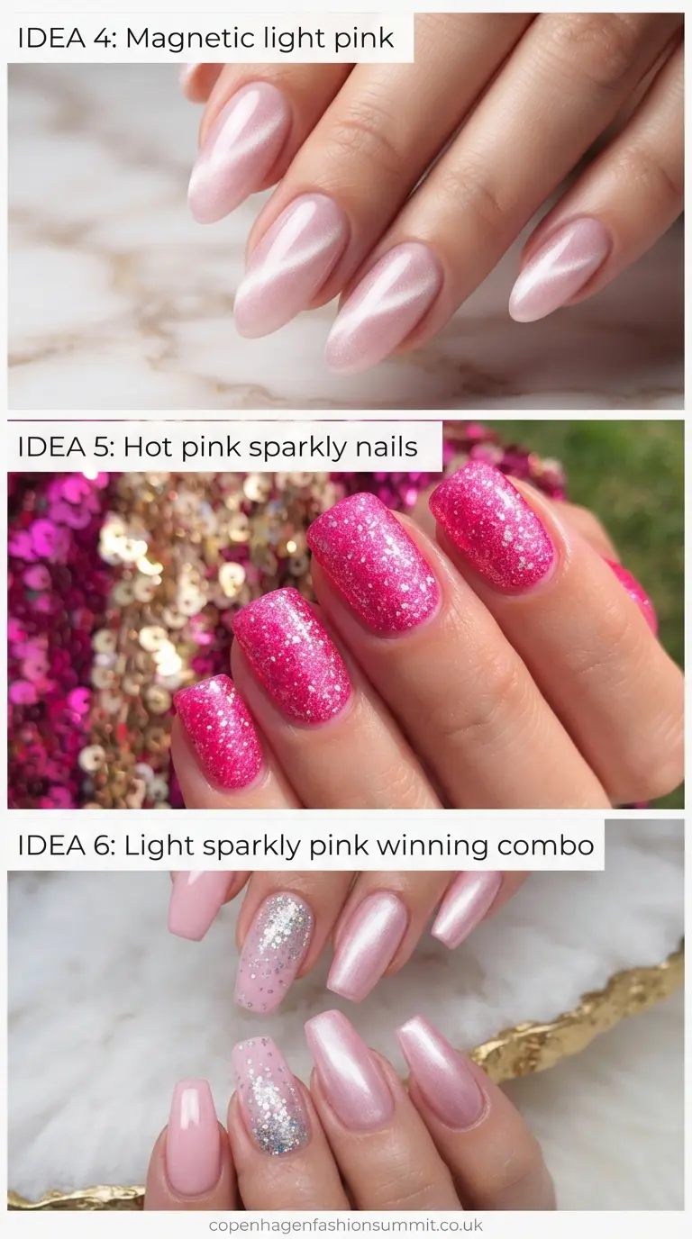Pink Sparkly Nails Ideas Part 2