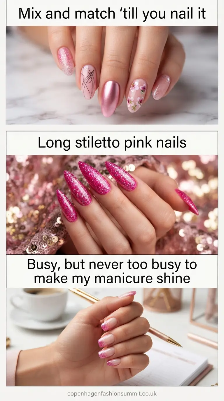 Pink Sparkly Nails Ideas Part 6
