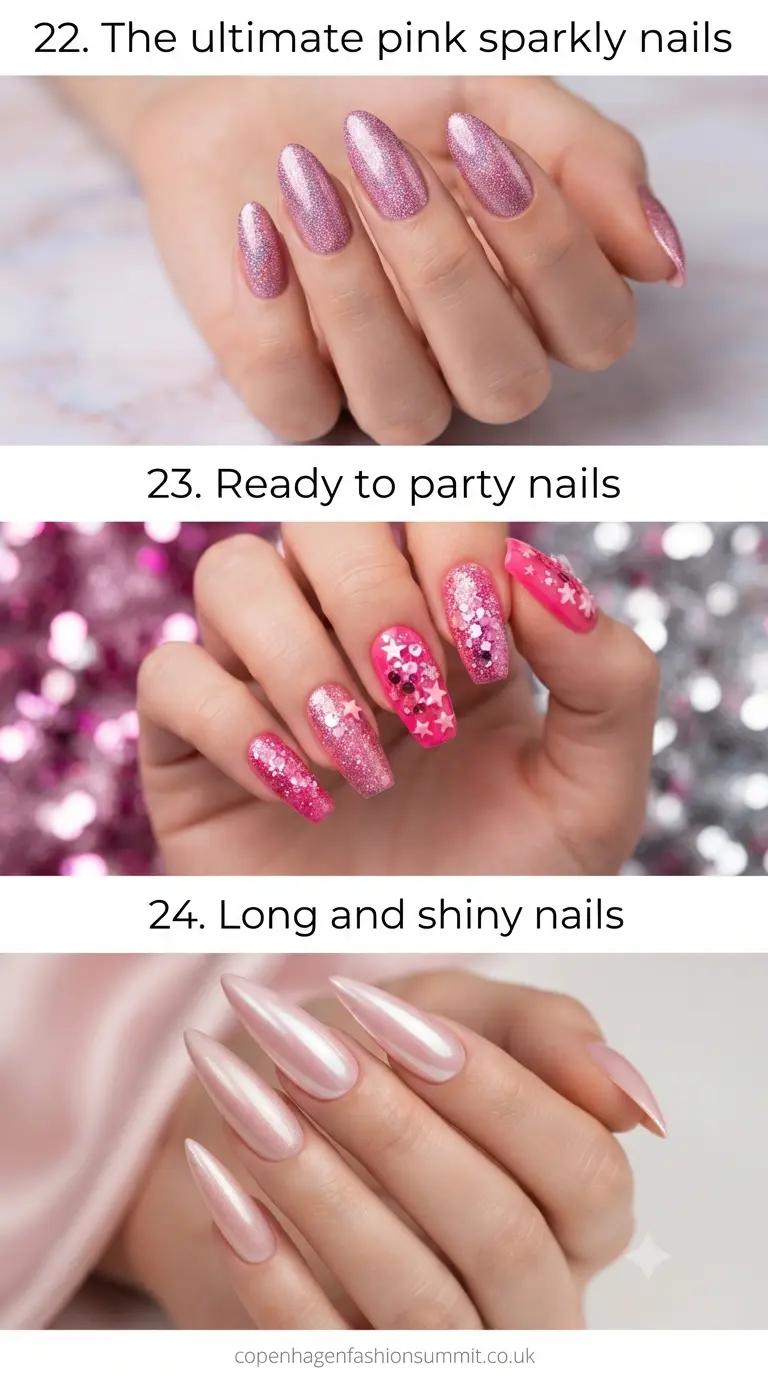 Pink Sparkly Nails Last Part