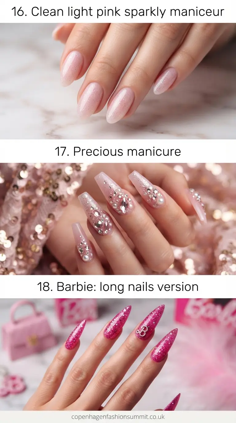 Pink Sparkly Nails Part 7