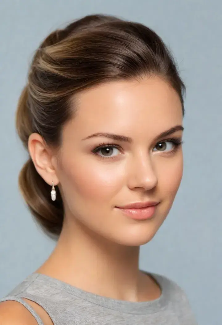 Pinned Back hairstyle for round face
