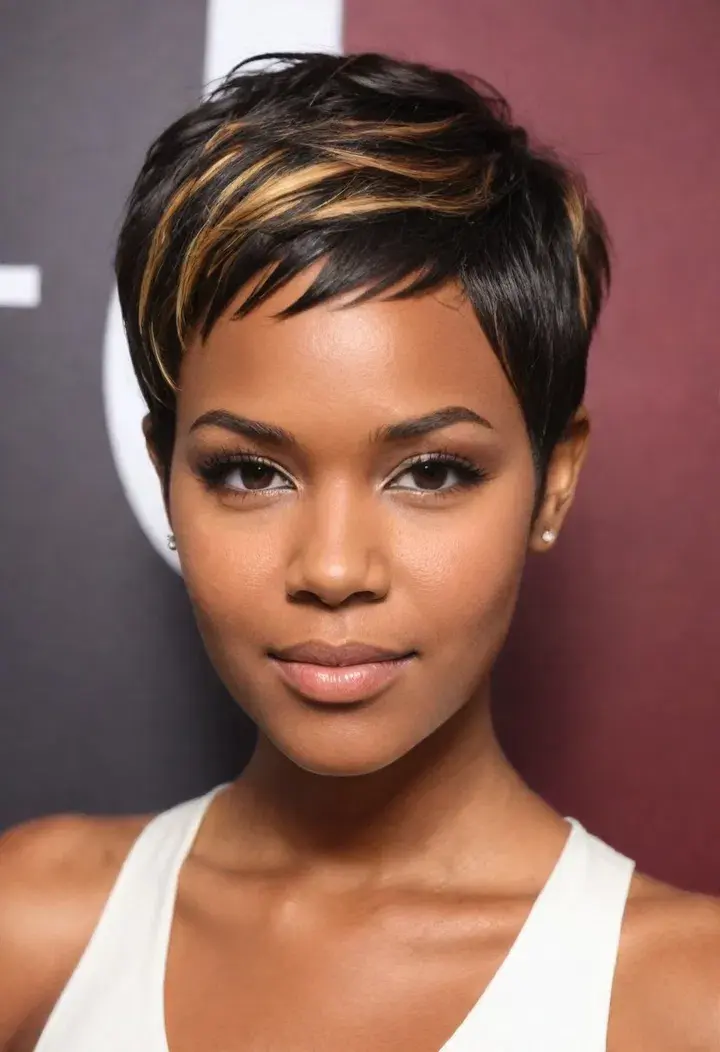  Pixie Cut With Highlight