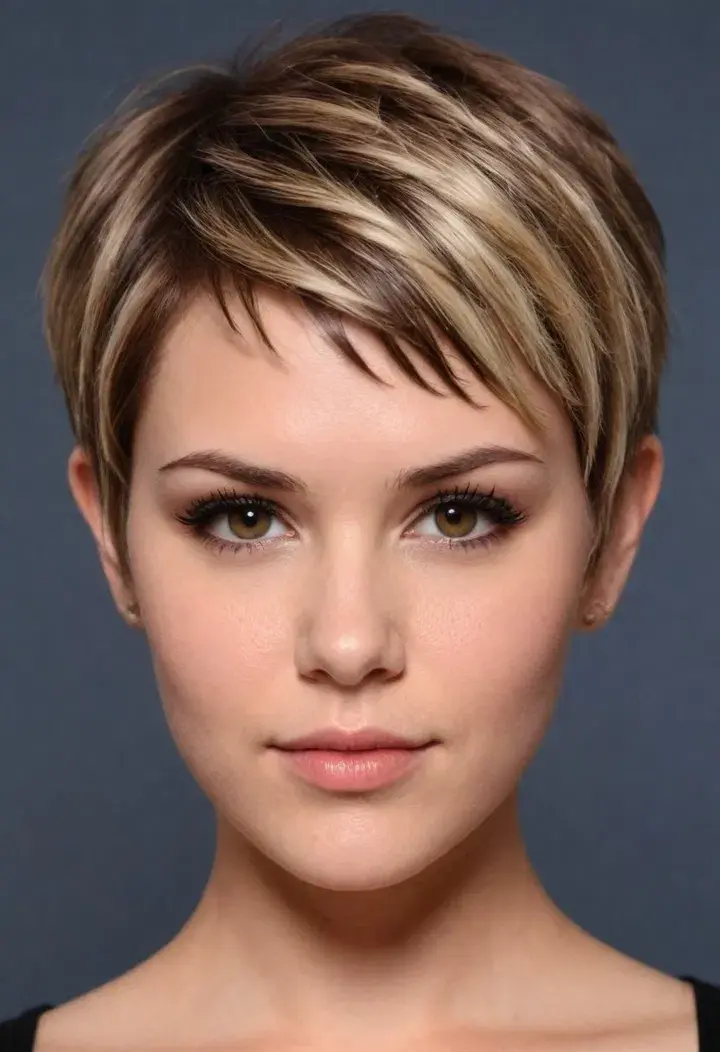 Pixie haircut for round face