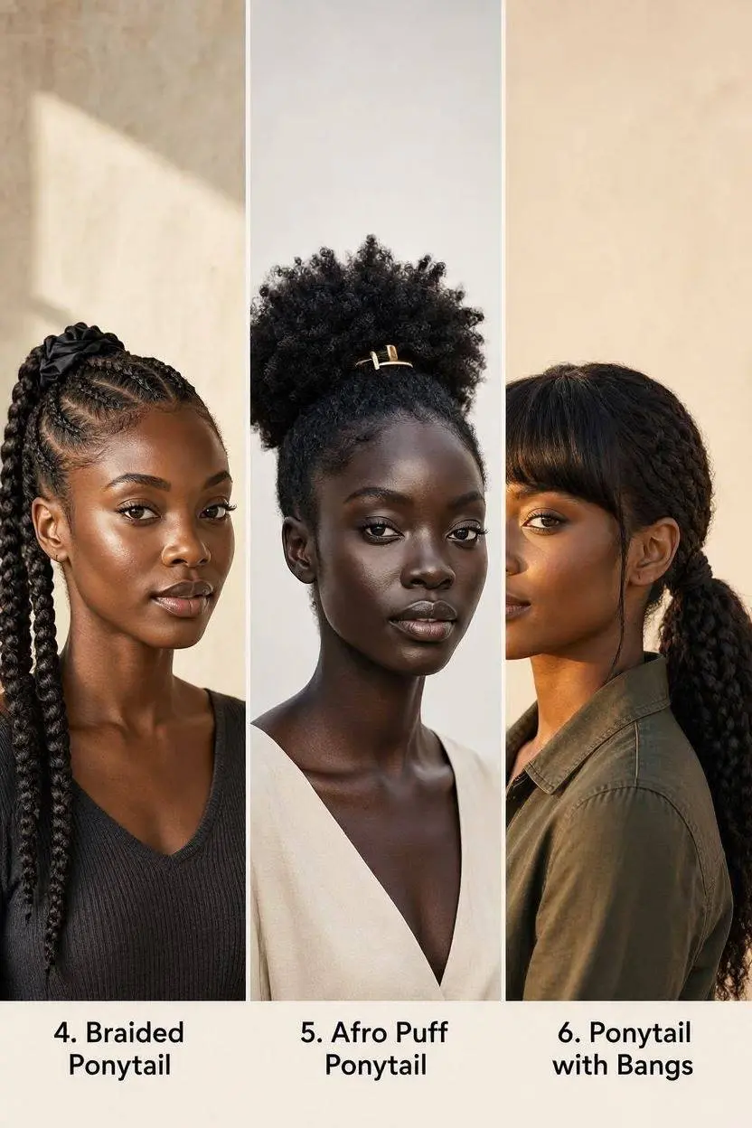 25 Bold and Beautiful Ponytail Hairstyles for Black Women 3 Ponytail Hairstyles for Natural Black Hair for Women part 2