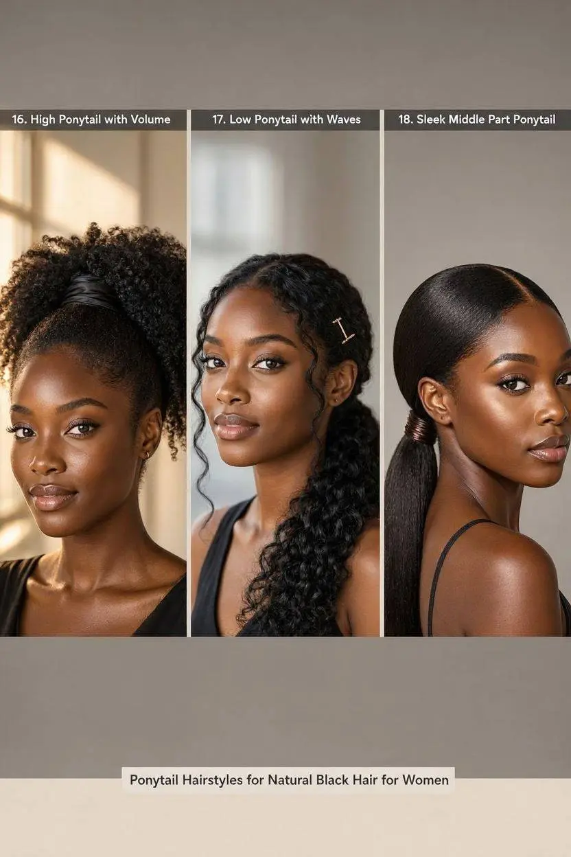25 Bold and Beautiful Ponytail Hairstyles for Black Women 7 Ponytail Hairstyles for Natural Black Hair for Women part 6