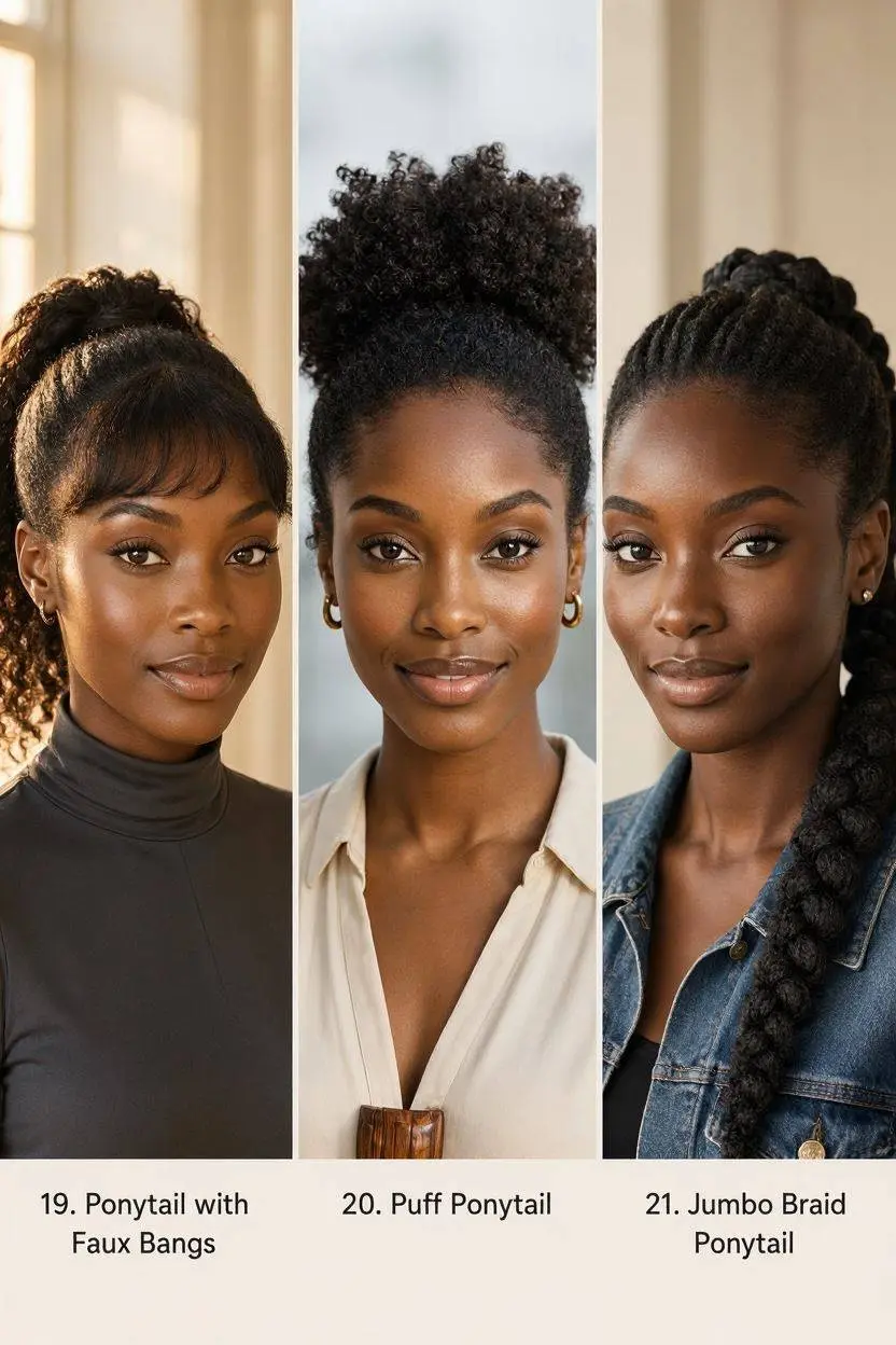 25 Bold and Beautiful Ponytail Hairstyles for Black Women 8 Ponytail Hairstyles for Natural Black Hair for Women part 7