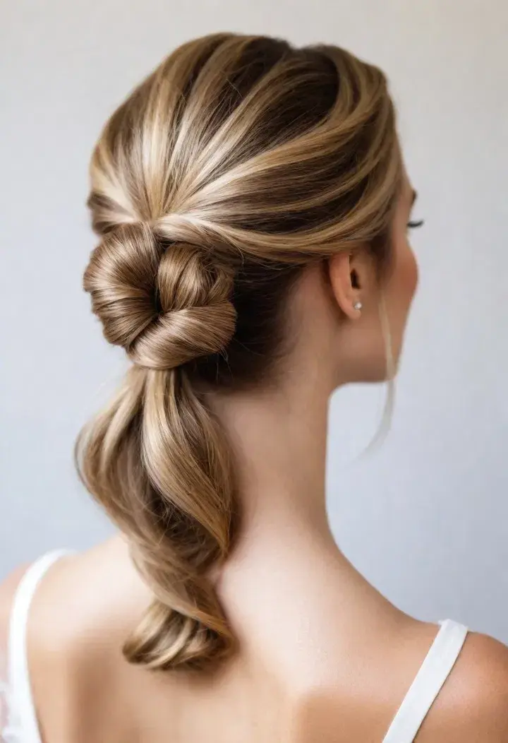 Ponytail with a Twist Wedding Hairstyle