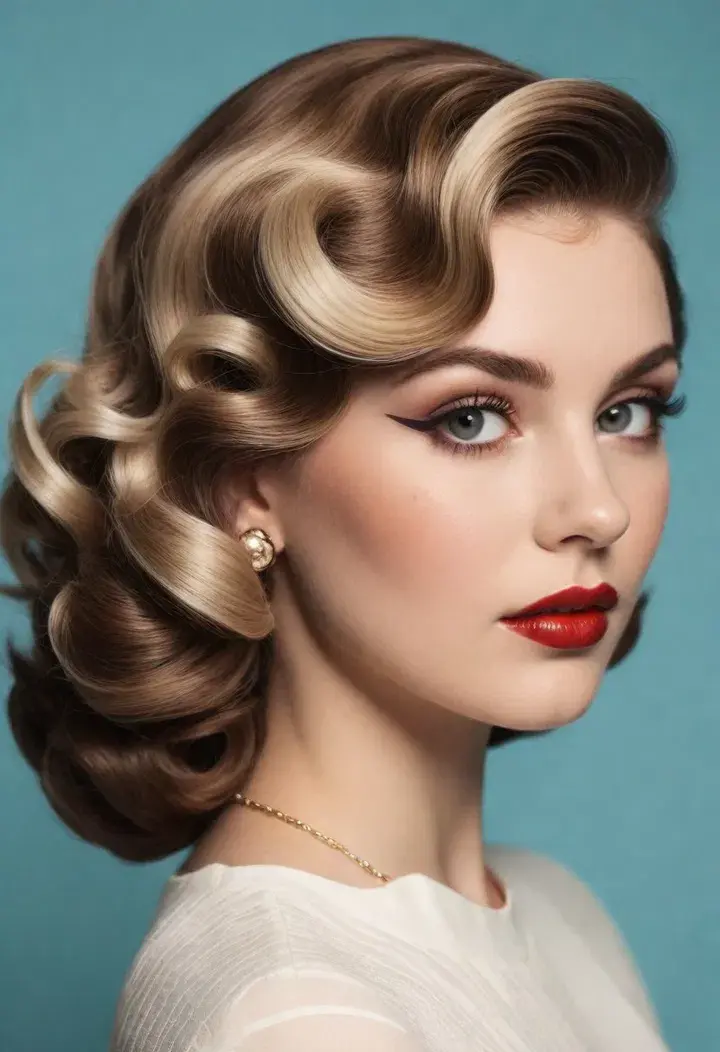  Retro Waves for medium length hairstyle