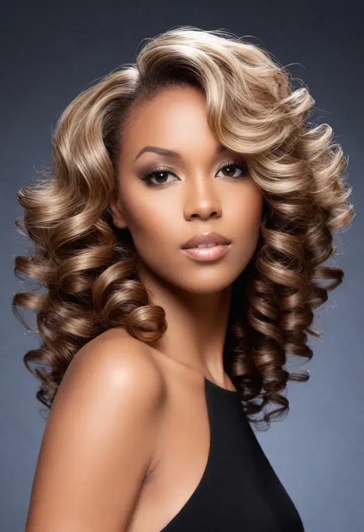  Rod Set hairstyle for black women