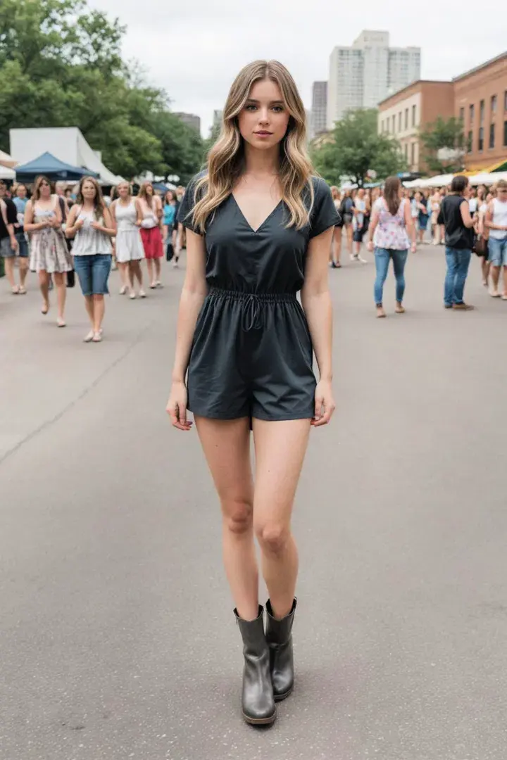  Romper and Ankle Boots Outfit Ideas