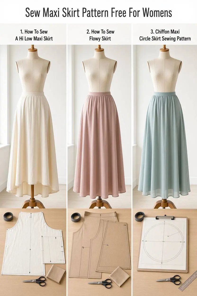 Sew Maxi Skirt Pattern Free Part 1